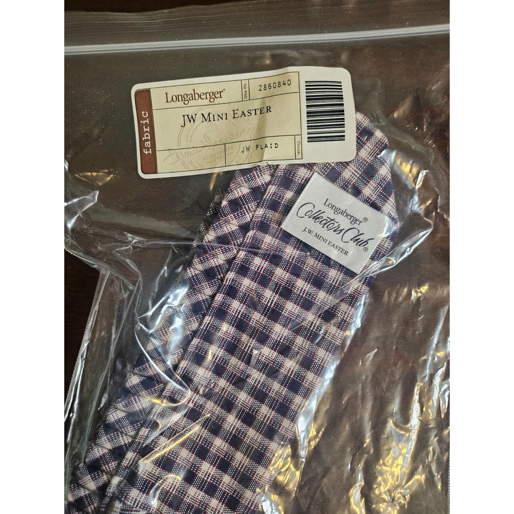 Longaberger Basket Liner Mini Blue JW Plaid Collectors Club Easter 2860840
